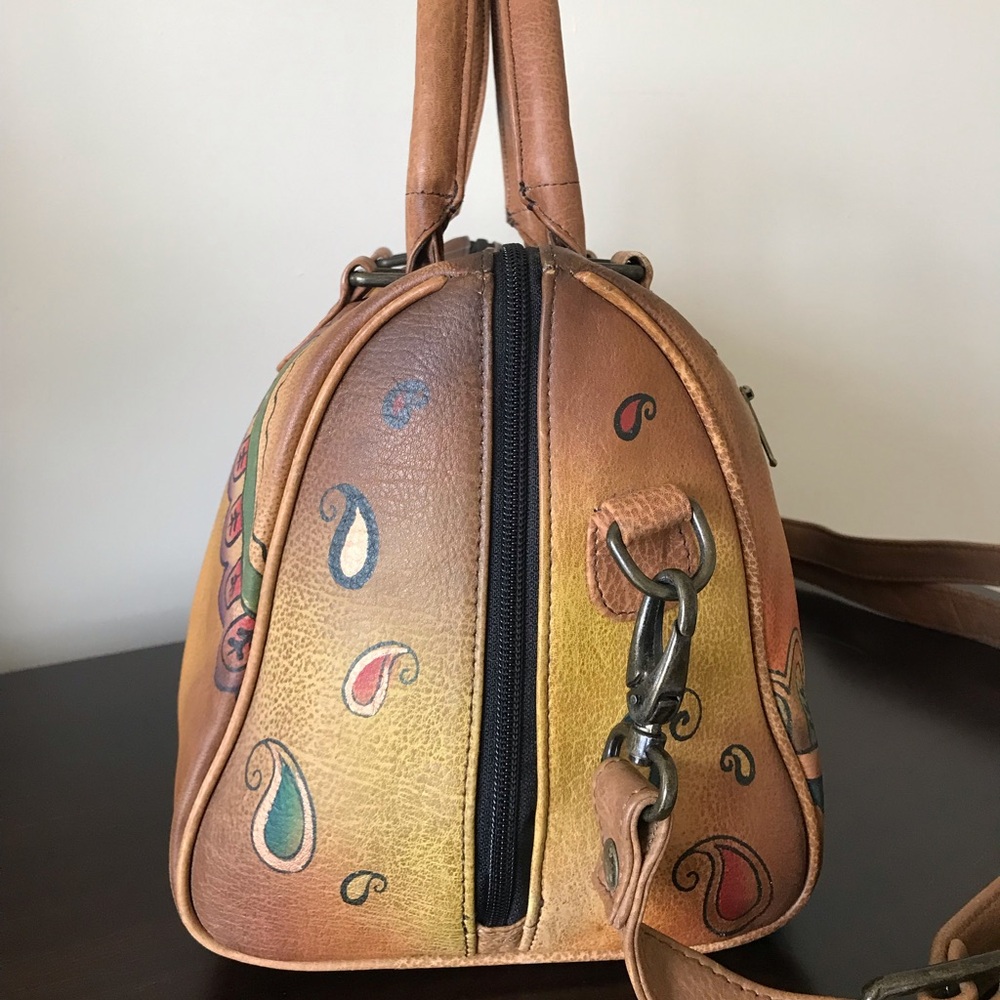 Anuschka Leather Satchel Crossbody Purse - Picture 5 of 15